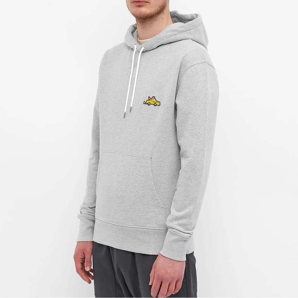 MAISON KITSUNÉ Gray Olympia Le-Tan Edition Taxi Fox Hoodie NWOT